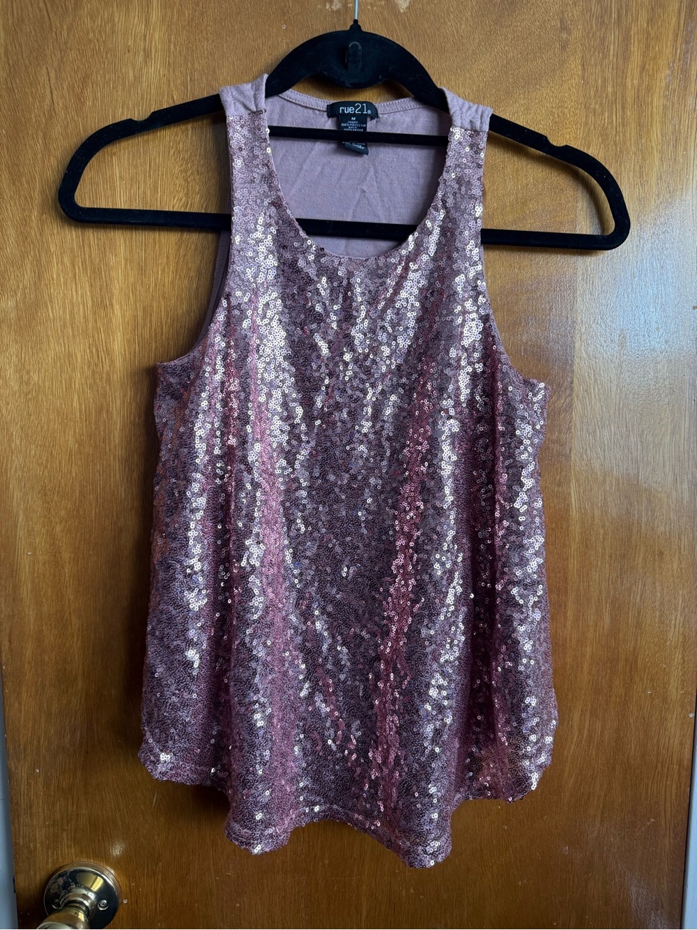 rue21 Rose Gold Sequin Tank Top